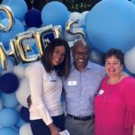 (From left to right) Rita Hanes ’89, Jim Tanner ’90 and Pam Parker ’90, all Arts and Sciences Foundation Board of Directors and Arts and Sciences Fund donors, celebrate the College’s success in the Campaign for Carolina.