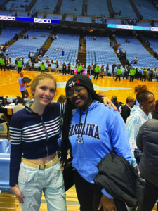 Kate Golson and Fareeda Akewusola at a Carolina basketball game. (courtesy of Fareeda Akewusola)