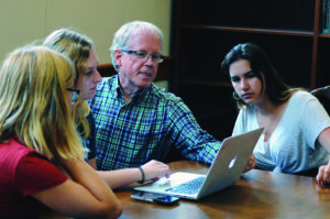 Honors Carolina Associate Dean James Leloudis teaches a class in Wilson Library. (photo by Donn Young)