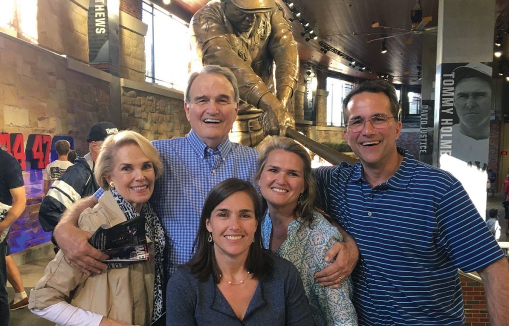 From left, Harriet Houston Shaffer and Charles Milton Shaffer Jr. with their children, Emi Shaffer Gragnani, Caroline Shaffer Vroon and Charles Shaffer III, attending a major league baseball game together. (Photo courtesy of the Shaffer family)