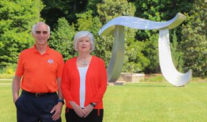 Emily and Jack Wallace, pictured in Clemson gear, in support of Emily's alma mater.